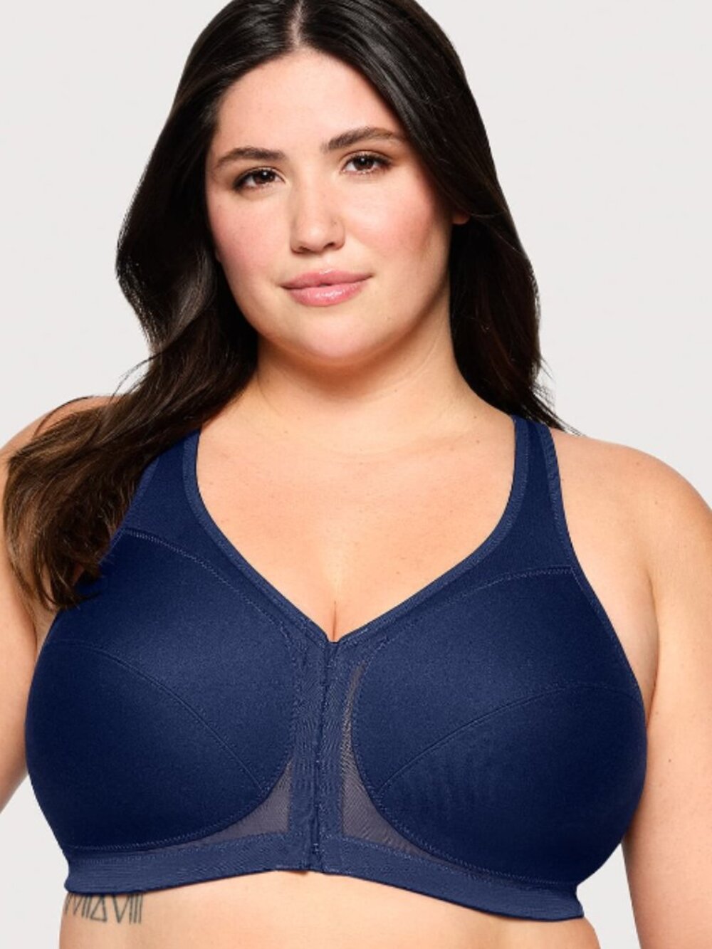 Glamorise 1265 MagicLift Front Closure Posture Back Bra Blue 46C NWOT
